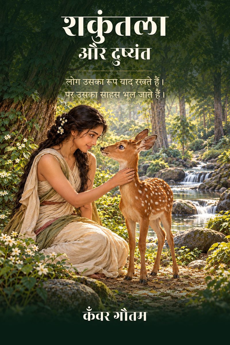 शकुंतला और दुष्यंत Hindi novel book cover by Kanwar Gautam